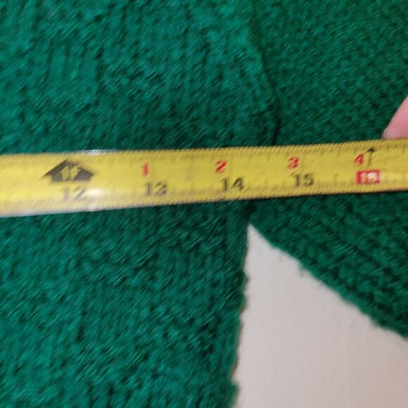 Vtg Hand Knit Green With Cute Puppy Buttons Kids Cardigan Sweater 4T? Hommade - Picture 7 of 7